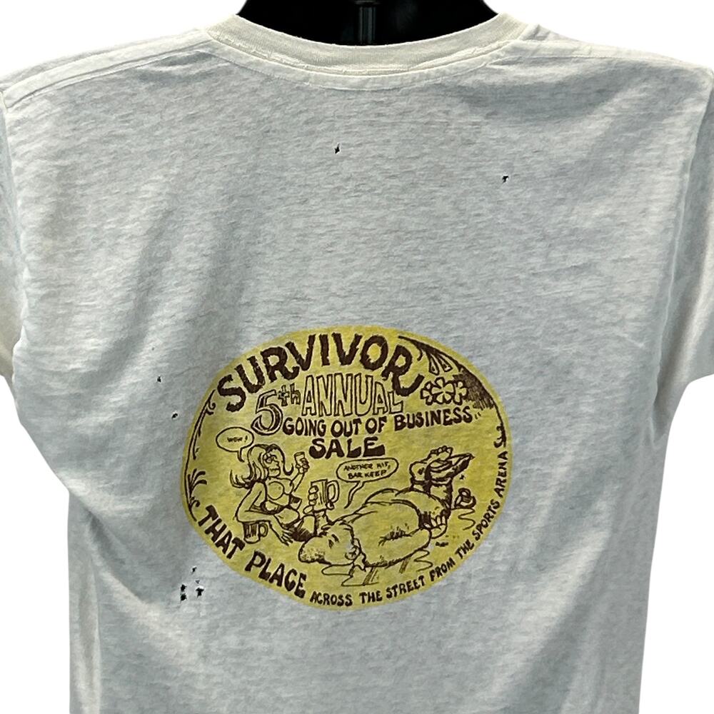 Vintage 60s 70s Distressed That Place Across Sports Arena T Shirt White S Small